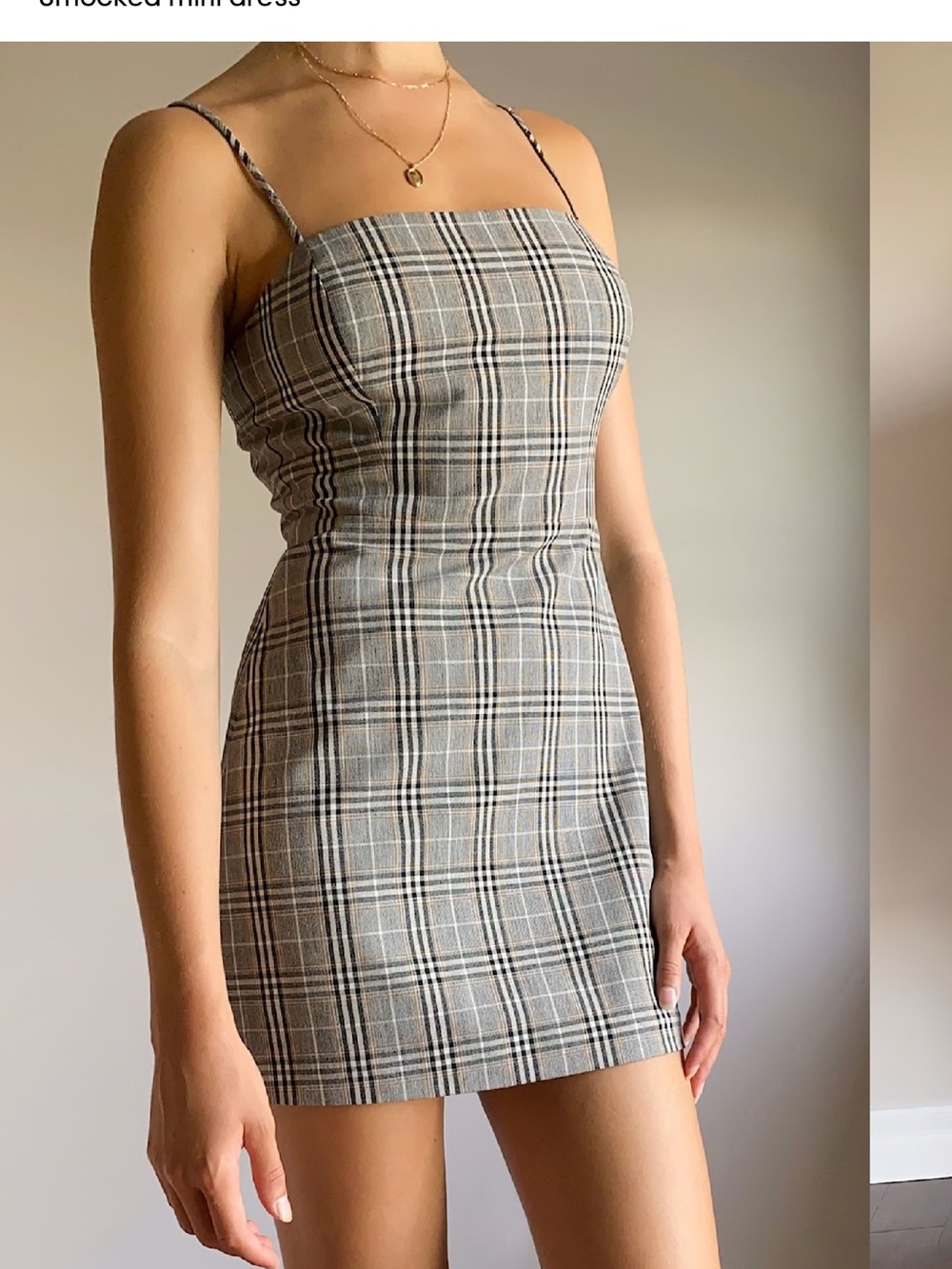 Wilfred Gray Plaid Mini Dress